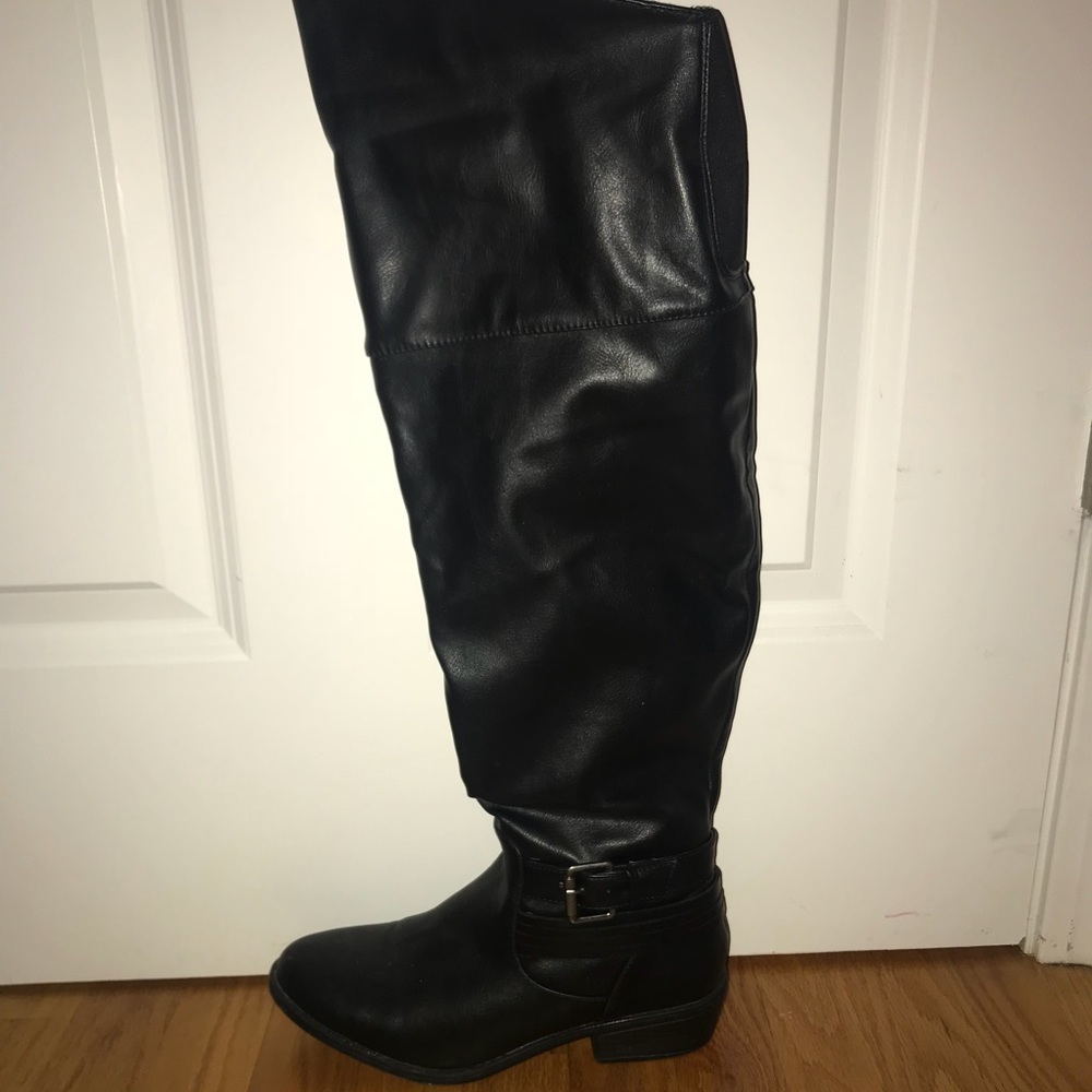 Leather Thigh High Boots
